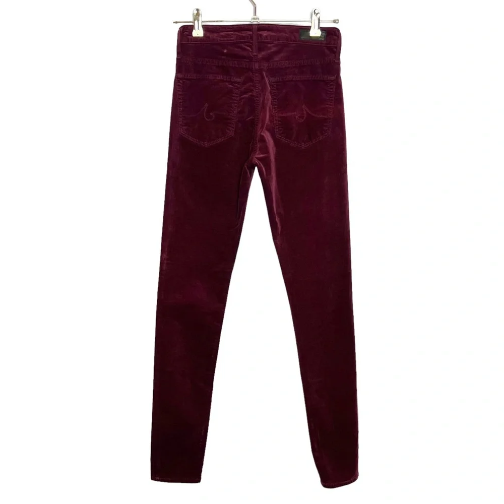 AG The Farrah High Rise Skinny Velvet Pants‎ in Carmine. Size 26